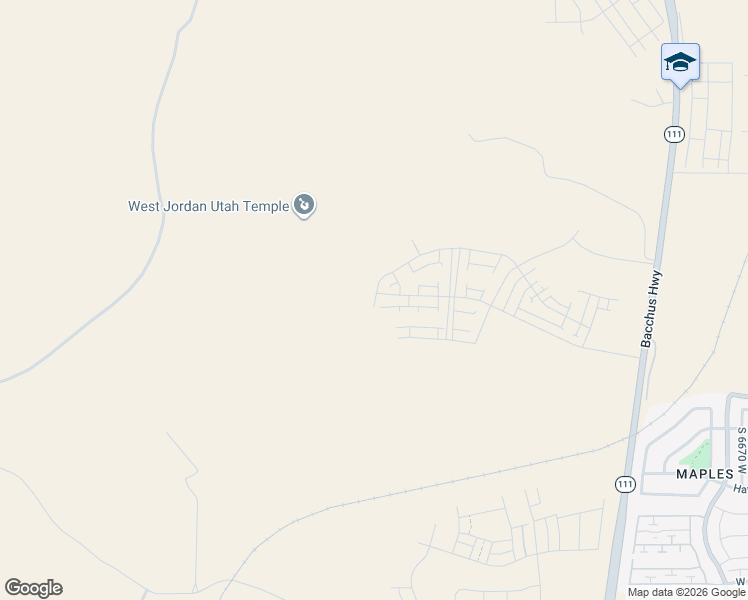 map of restaurants, bars, coffee shops, grocery stores, and more near 7134 Bacchus Highway in West Jordan