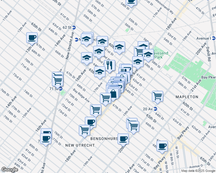 map of restaurants, bars, coffee shops, grocery stores, and more near in Brooklyn