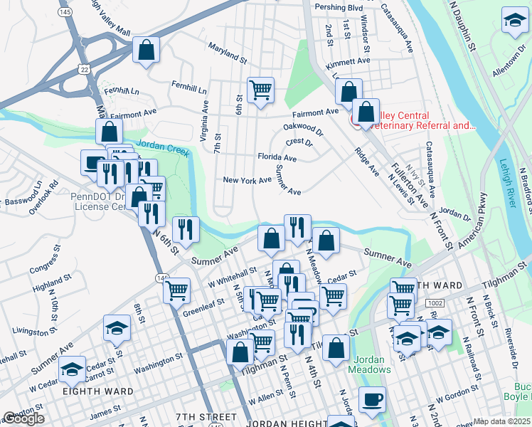 map of restaurants, bars, coffee shops, grocery stores, and more near 110 Oakwood Drive in Fullerton