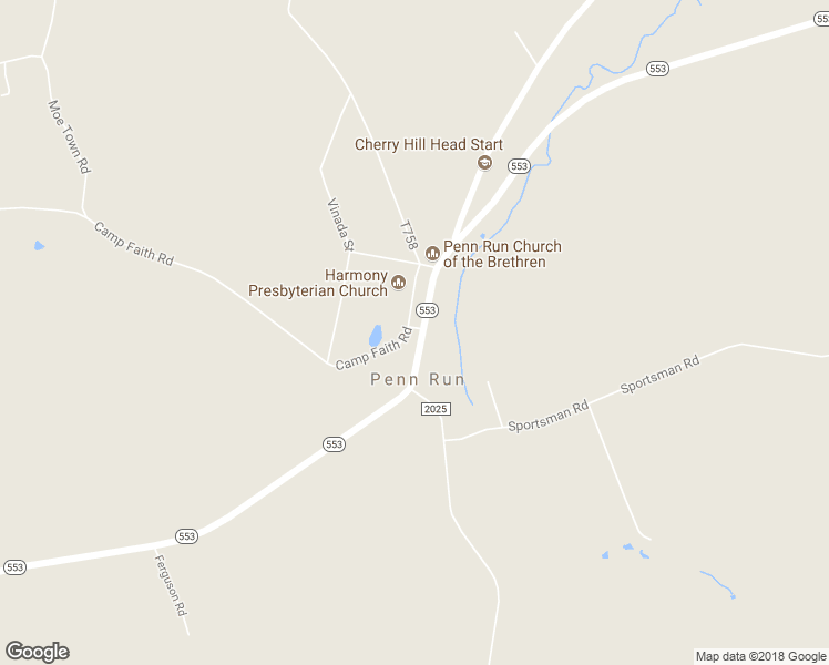 map of restaurants, bars, coffee shops, grocery stores, and more near 2165 Pennsylvania 553 in Penn Run