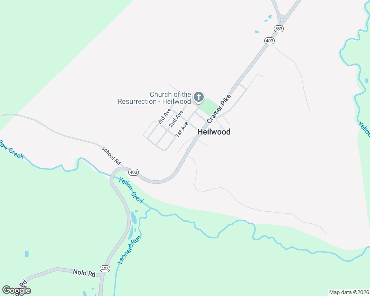 map of restaurants, bars, coffee shops, grocery stores, and more near 63 Willow Street in Heilwood