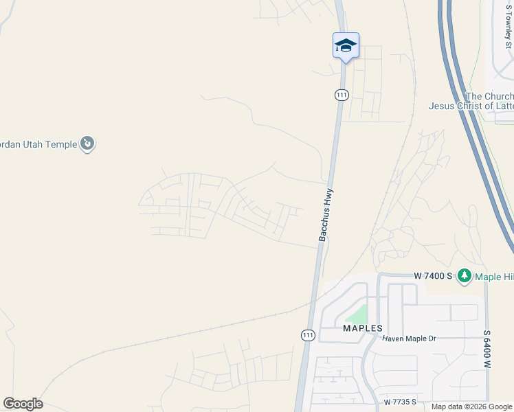 map of restaurants, bars, coffee shops, grocery stores, and more near 7128 Gravel Cross Way in Copperton