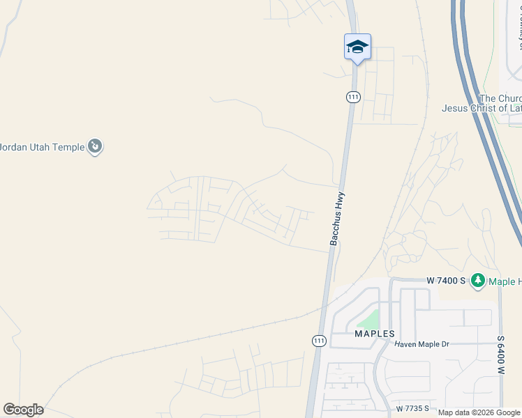 map of restaurants, bars, coffee shops, grocery stores, and more near 7224 Gravel Cross Way in Copperton