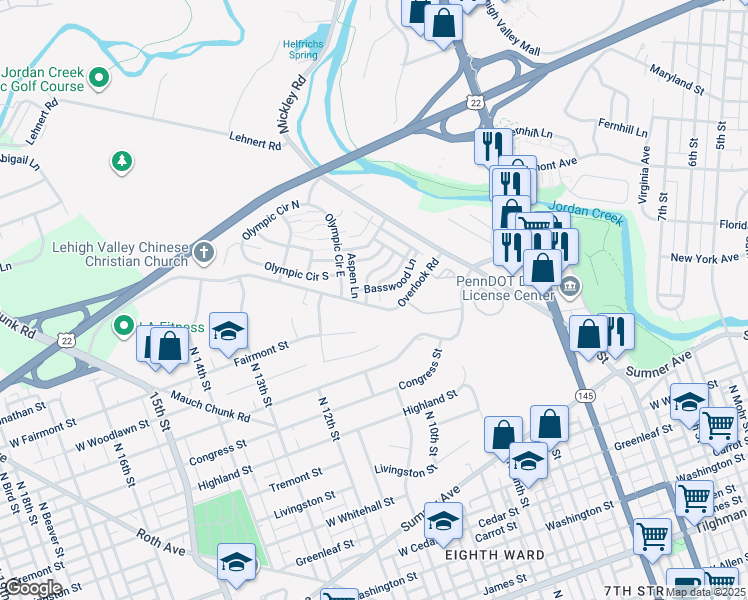 map of restaurants, bars, coffee shops, grocery stores, and more near 1250 Forest Road in Fullerton