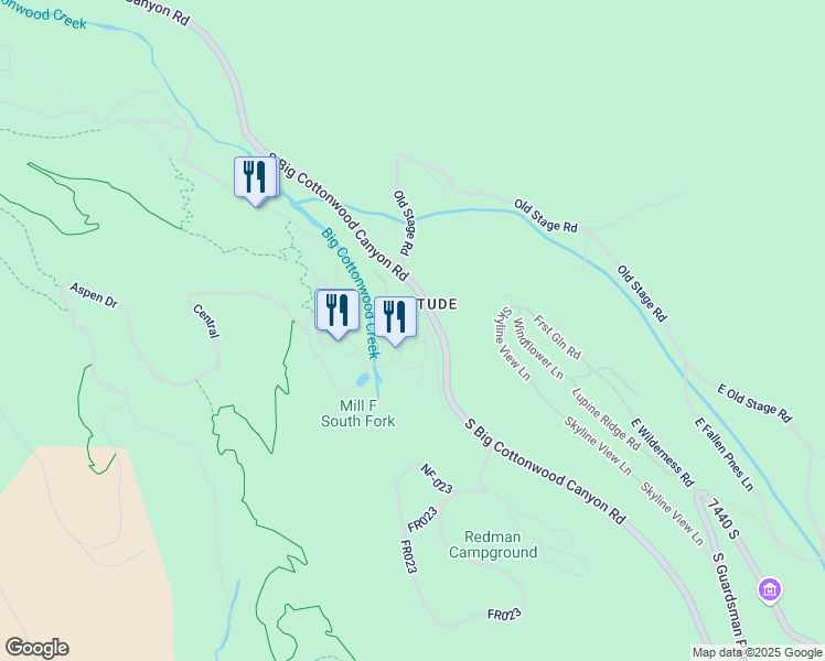 map of restaurants, bars, coffee shops, grocery stores, and more near in Solitude