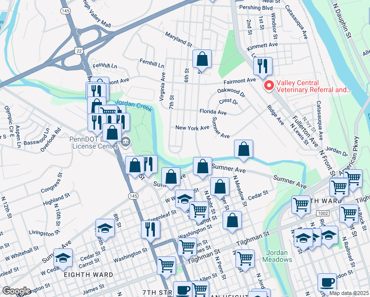 map of restaurants, bars, coffee shops, grocery stores, and more near 602 Jordan Circle in Fullerton