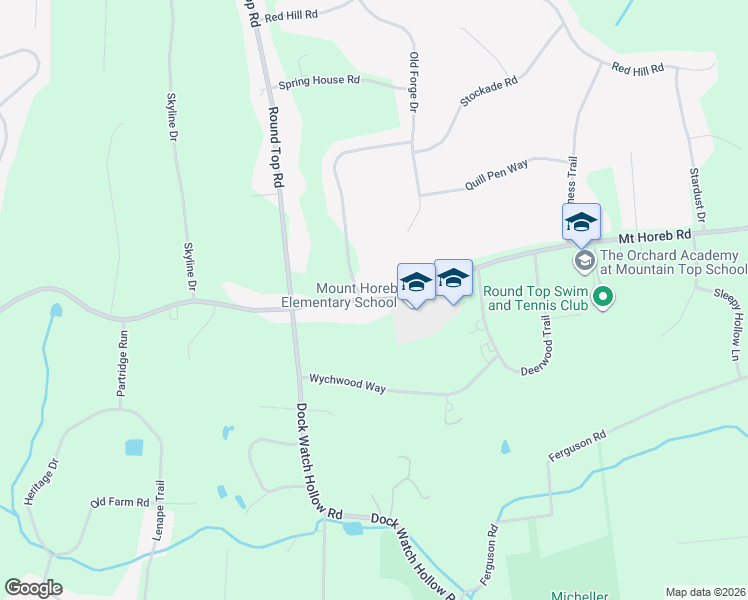 map of restaurants, bars, coffee shops, grocery stores, and more near 65 Mount Horeb Road in Warren