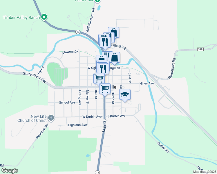 map of restaurants, bars, coffee shops, grocery stores, and more near 21 Howard Smith Boulevard in Bellville