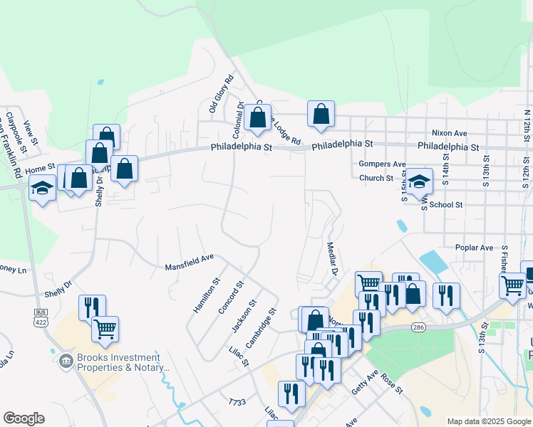 map of restaurants, bars, coffee shops, grocery stores, and more near 453 Heritage Run in Indiana
