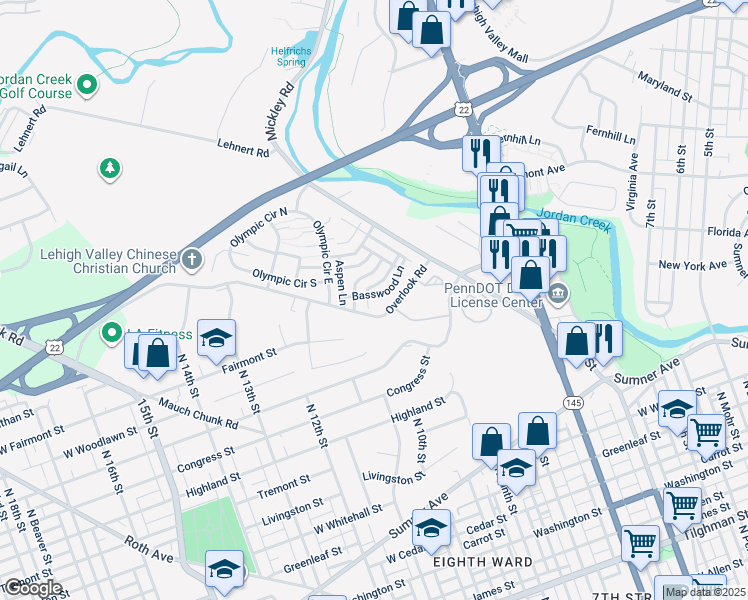 map of restaurants, bars, coffee shops, grocery stores, and more near 1250 Forest Road in Fullerton