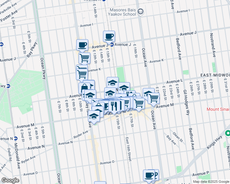 map of restaurants, bars, coffee shops, grocery stores, and more near in Brooklyn
