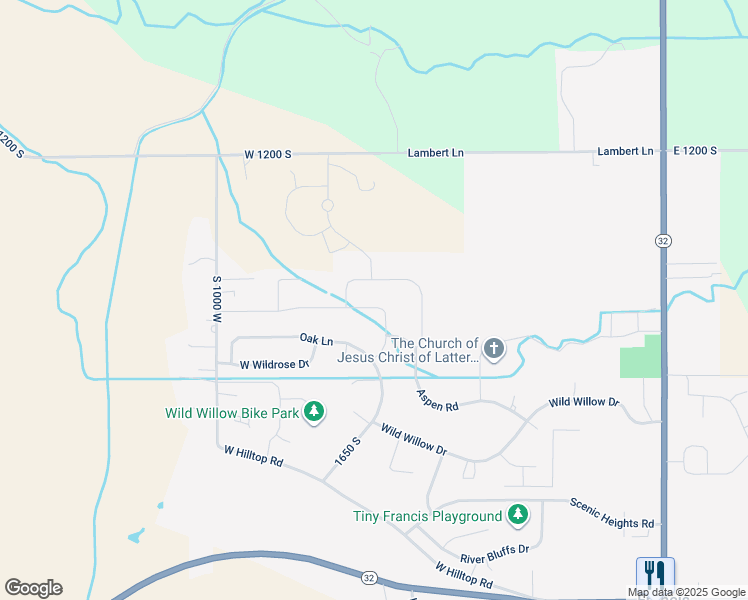 map of restaurants, bars, coffee shops, grocery stores, and more near 1535 Birch Way in Kamas