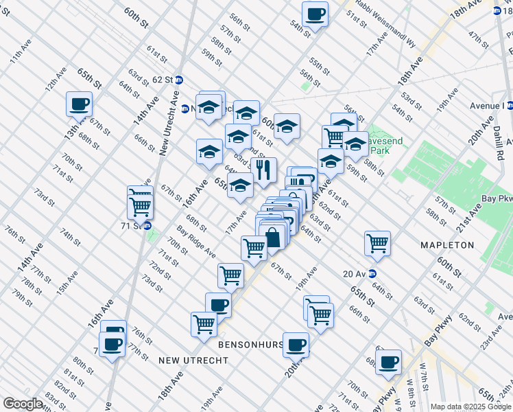 map of restaurants, bars, coffee shops, grocery stores, and more near in Brooklyn