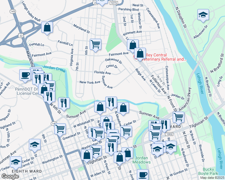 map of restaurants, bars, coffee shops, grocery stores, and more near 356 Sumner Avenue in Fullerton