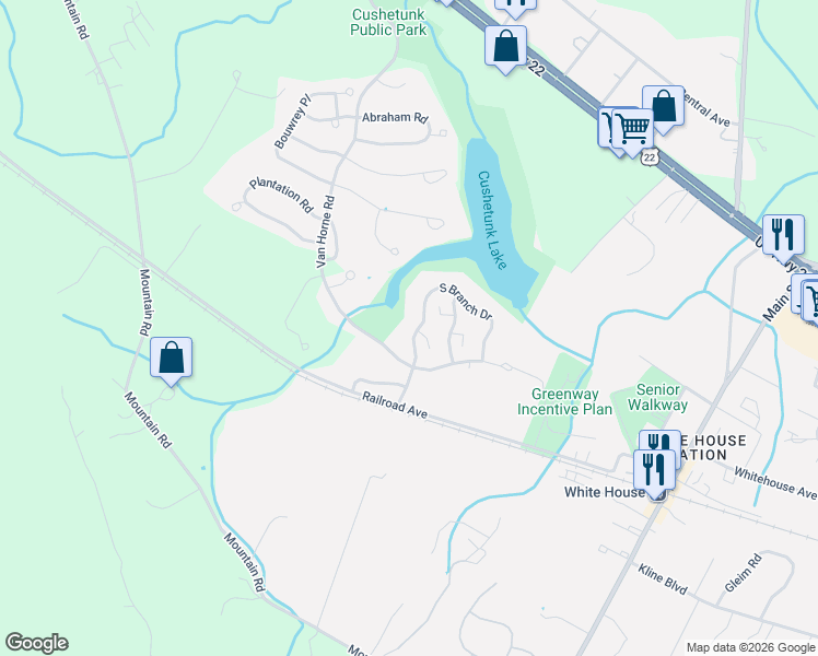 map of restaurants, bars, coffee shops, grocery stores, and more near 309 South Branch Drive in Readington Township