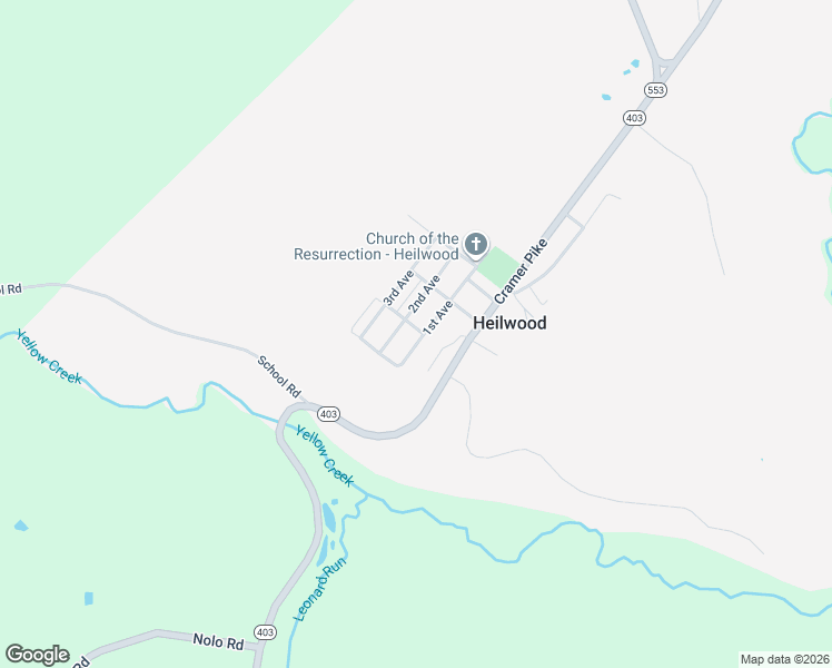 map of restaurants, bars, coffee shops, grocery stores, and more near 63 Willow Street in Heilwood