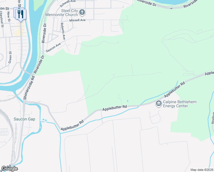 map of restaurants, bars, coffee shops, grocery stores, and more near 2160-2170 Skyline Drive in Bethlehem