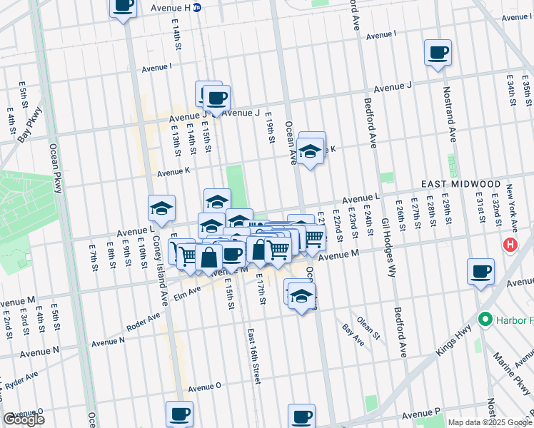 map of restaurants, bars, coffee shops, grocery stores, and more near in Brooklyn