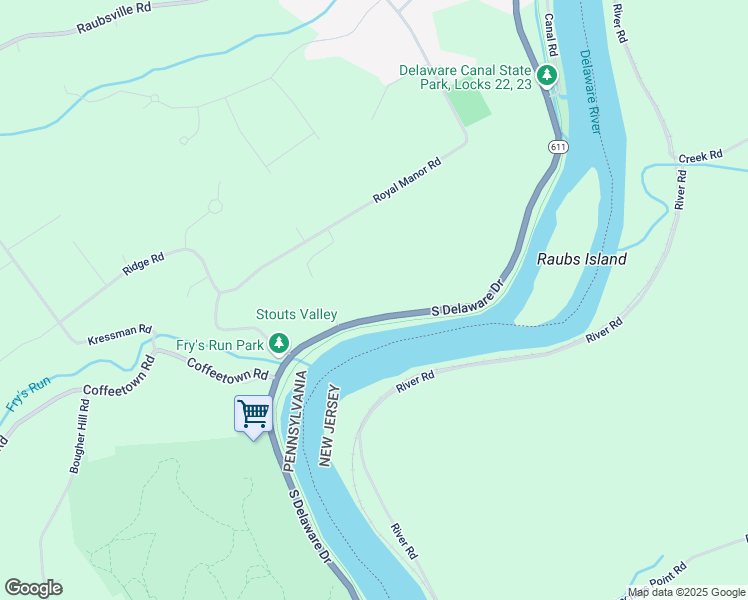 map of restaurants, bars, coffee shops, grocery stores, and more near 2720 South Delaware Drive in Easton