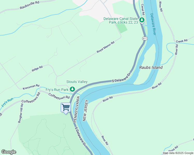 map of restaurants, bars, coffee shops, grocery stores, and more near 2720 South Delaware Drive in Easton