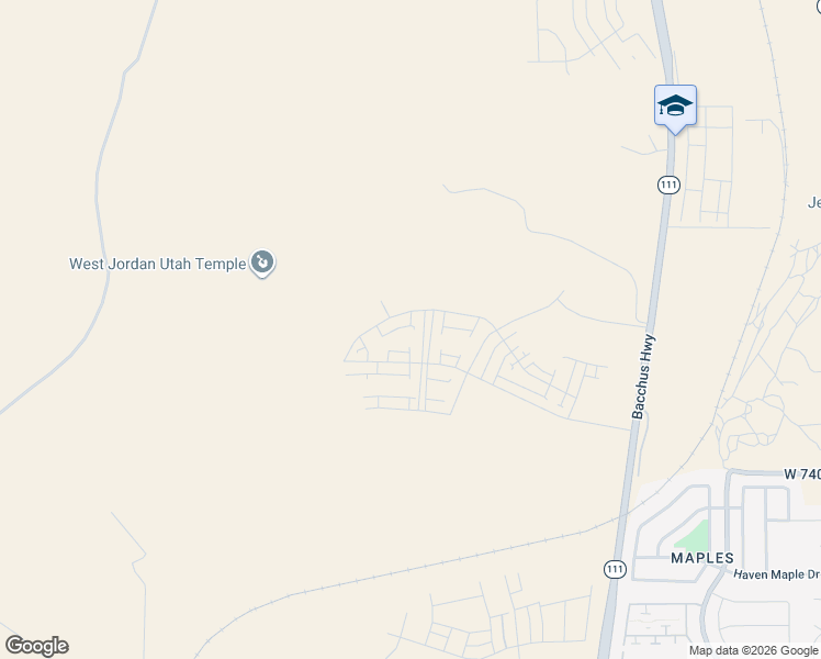 map of restaurants, bars, coffee shops, grocery stores, and more near 7062 Bacchus Highway in West Jordan