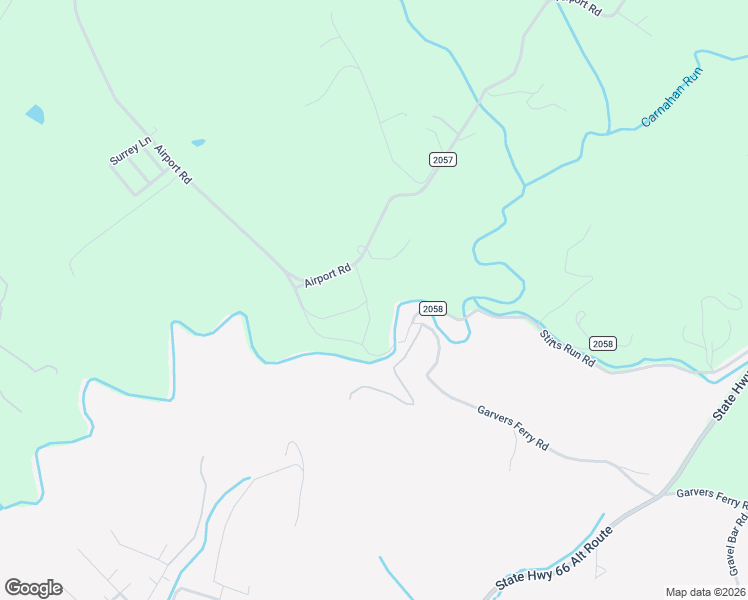 map of restaurants, bars, coffee shops, grocery stores, and more near 1471 Airport Road in Vandergrift