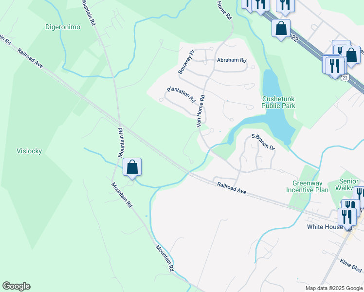 map of restaurants, bars, coffee shops, grocery stores, and more near 408 Springhouse Drive in Readington Township