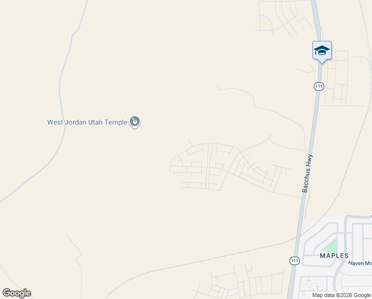 map of restaurants, bars, coffee shops, grocery stores, and more near 7266 West Hidden Hills Way in West Jordan