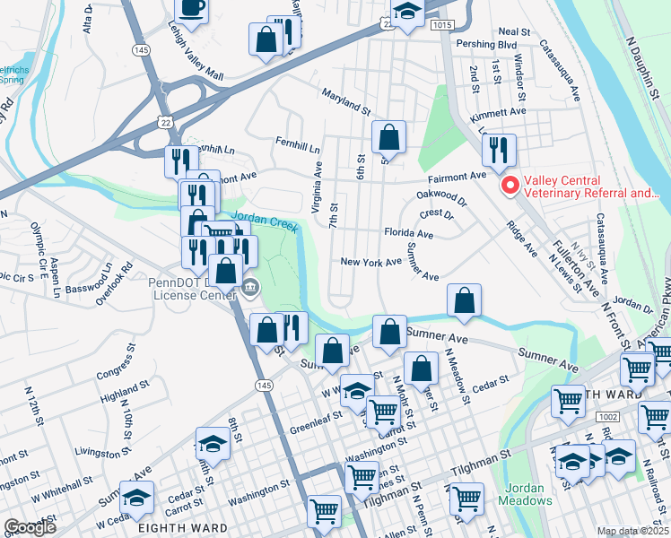 map of restaurants, bars, coffee shops, grocery stores, and more near 95 7th Street in Fullerton