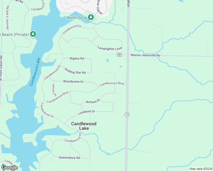 map of restaurants, bars, coffee shops, grocery stores, and more near 282 Candlewood Boulevard in Mount Gilead
