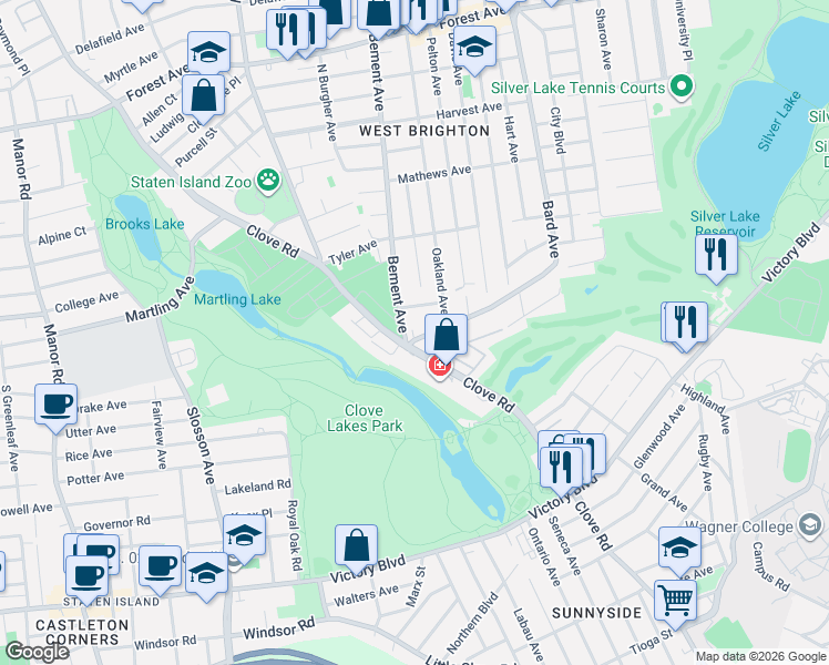 map of restaurants, bars, coffee shops, grocery stores, and more near 952 Bard Avenue in Staten Island