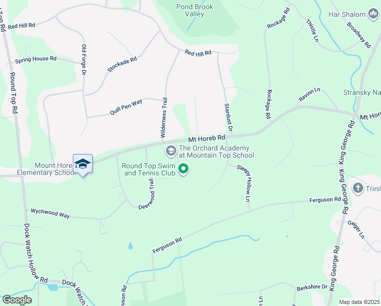 map of restaurants, bars, coffee shops, grocery stores, and more near 106 Mount Horeb Road in Warren