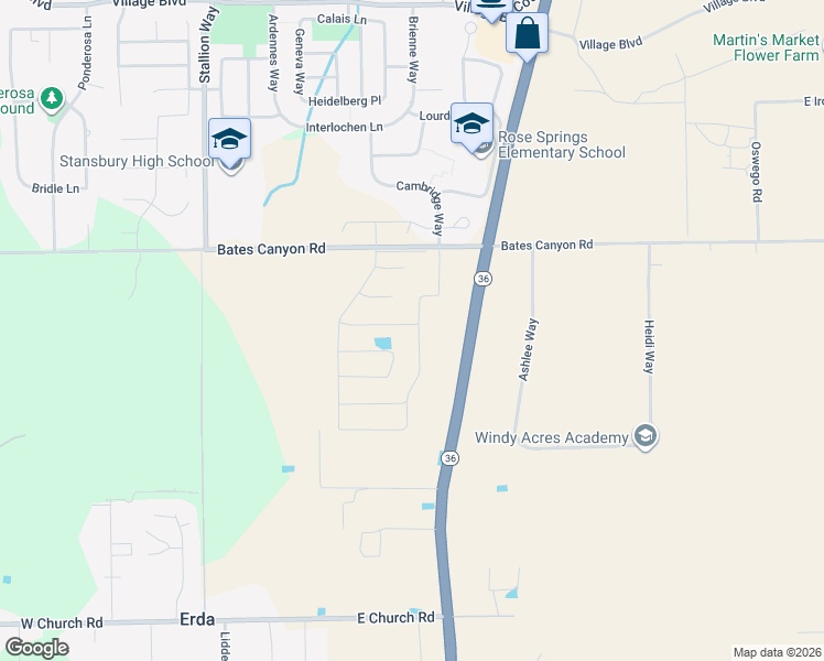 map of restaurants, bars, coffee shops, grocery stores, and more near 348 East Coventry Way in Stansbury Park