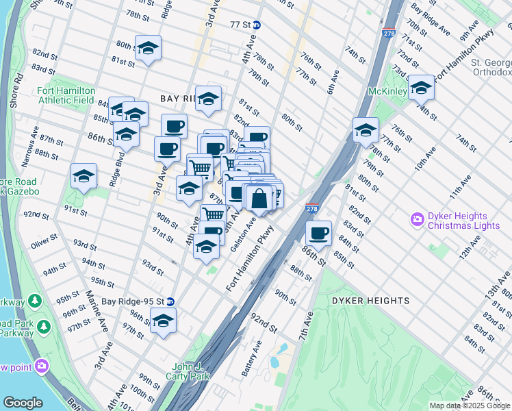 map of restaurants, bars, coffee shops, grocery stores, and more near in Brooklyn