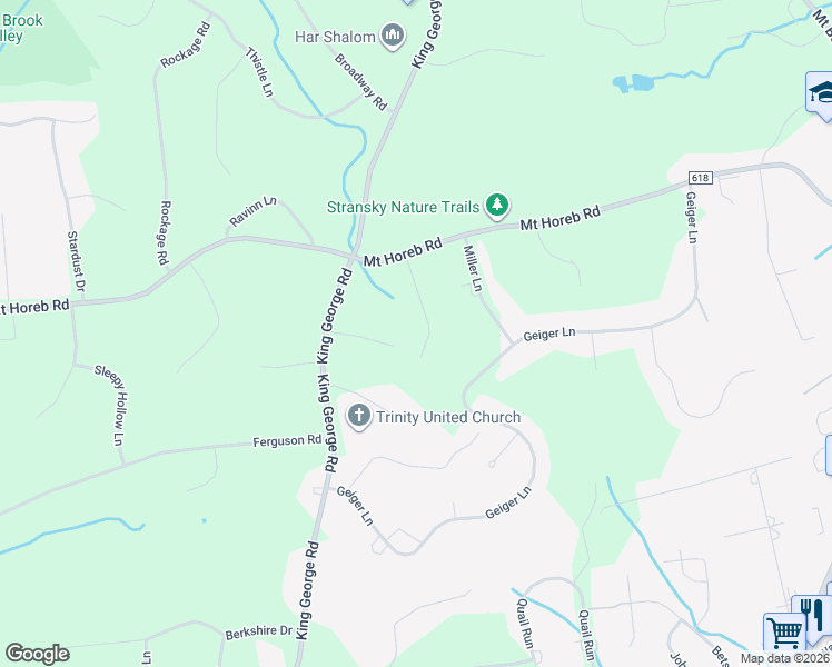 map of restaurants, bars, coffee shops, grocery stores, and more near 8 Gabriella Lane in Warren