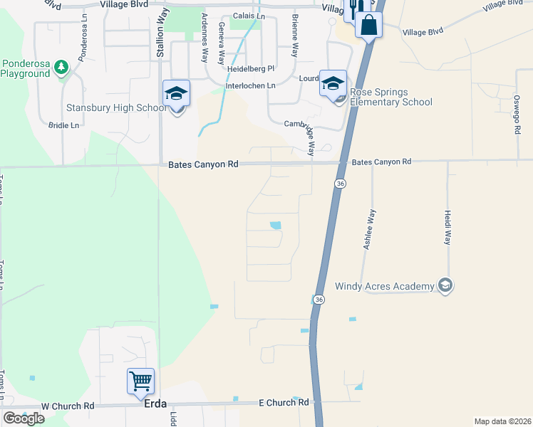 map of restaurants, bars, coffee shops, grocery stores, and more near 263 East Coventry Way in Erda