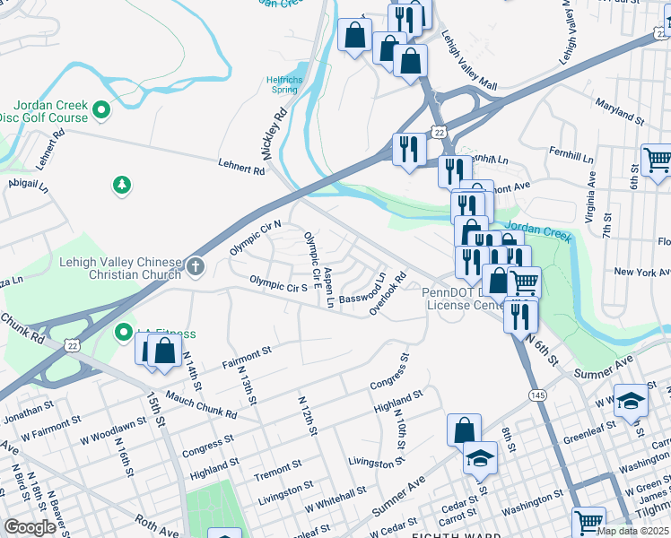 map of restaurants, bars, coffee shops, grocery stores, and more near 1545 Olympic Circle East in Fullerton