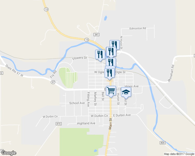 map of restaurants, bars, coffee shops, grocery stores, and more near 89 Markey Street in Bellville