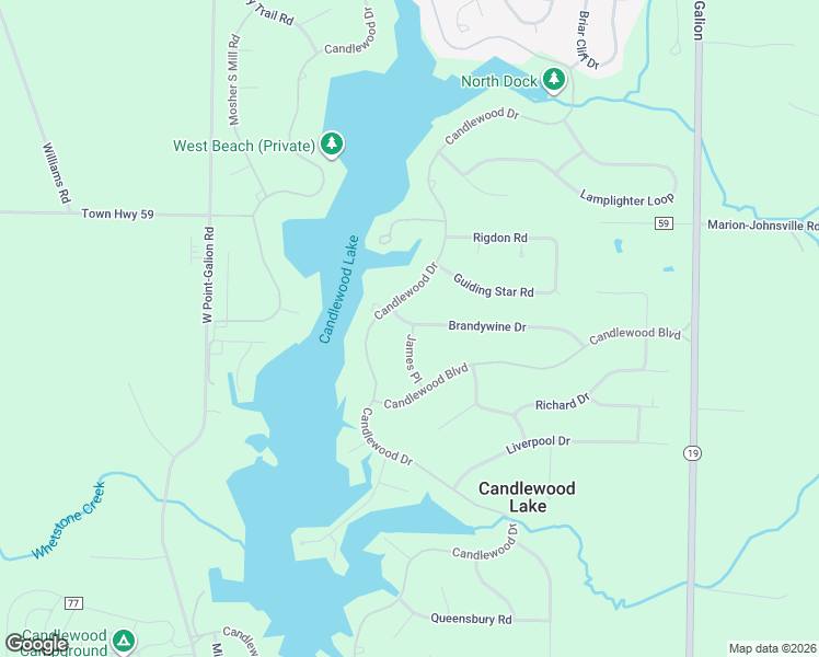 map of restaurants, bars, coffee shops, grocery stores, and more near 346 James Place in Mount Gilead