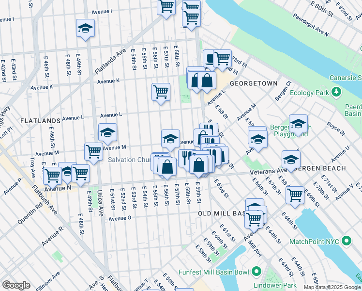 map of restaurants, bars, coffee shops, grocery stores, and more near in Brooklyn