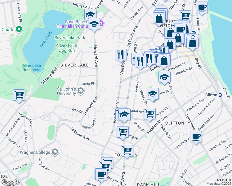 map of restaurants, bars, coffee shops, grocery stores, and more near 30 Maxie Court in Staten Island