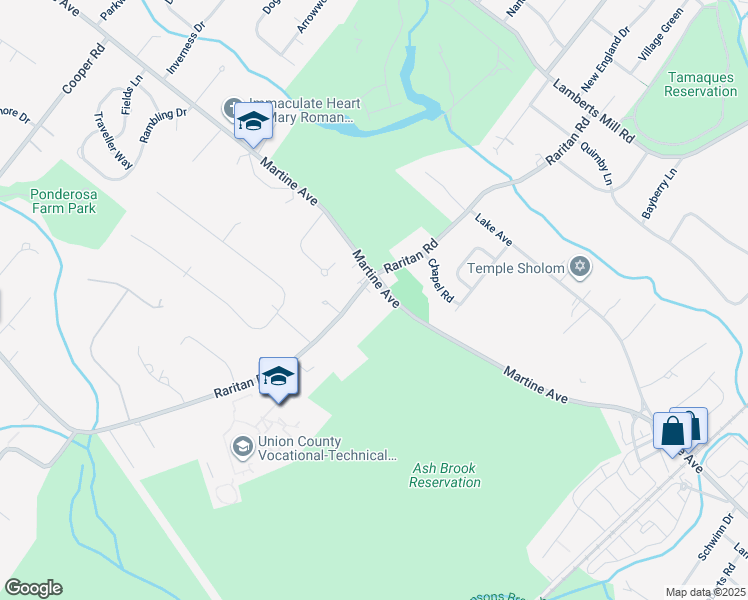 map of restaurants, bars, coffee shops, grocery stores, and more near 1860 Raritan Road in Scotch Plains