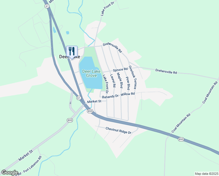 map of restaurants, bars, coffee shops, grocery stores, and more near 212 Lake Front Dr in Orwigsburg