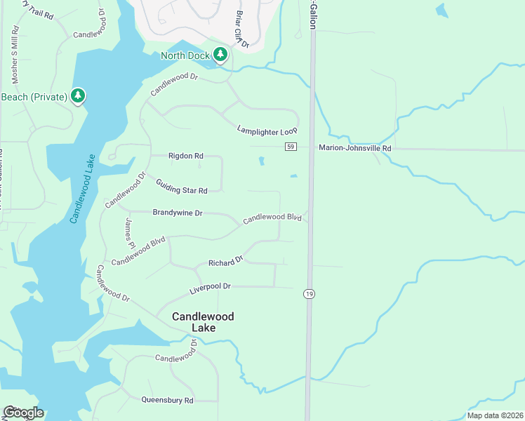 map of restaurants, bars, coffee shops, grocery stores, and more near 282 Candlewood Boulevard in Mount Gilead