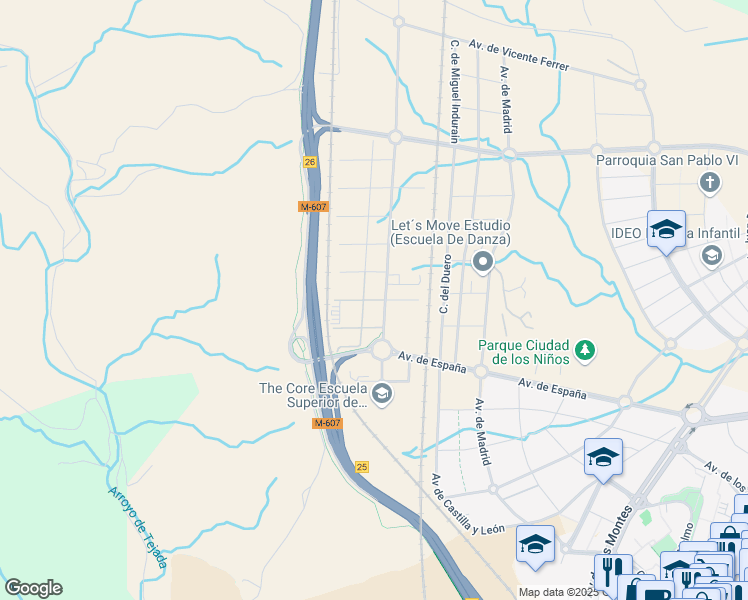 map of restaurants, bars, coffee shops, grocery stores, and more near Calle Margarita Sala in Madrid