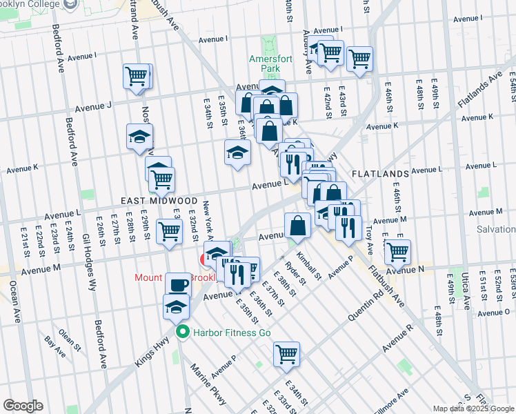 map of restaurants, bars, coffee shops, grocery stores, and more near in Brooklyn