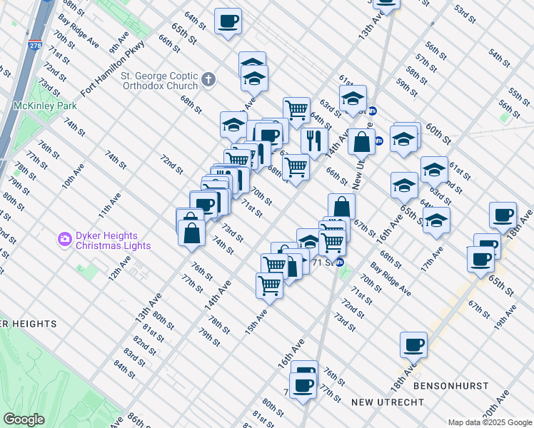 map of restaurants, bars, coffee shops, grocery stores, and more near in Brooklyn