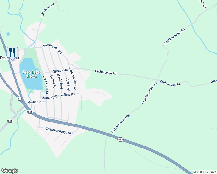 map of restaurants, bars, coffee shops, grocery stores, and more near 275 Coal Mountain Road in Orwigsburg