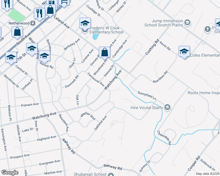map of restaurants, bars, coffee shops, grocery stores, and more near 1796-98 Watchung Avenue in Plainfield