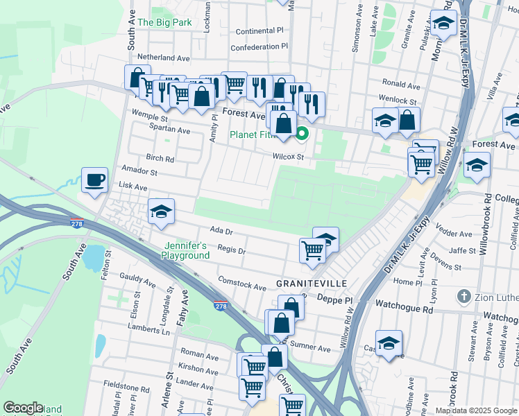 map of restaurants, bars, coffee shops, grocery stores, and more near 2 Ludwig Lane in Staten Island